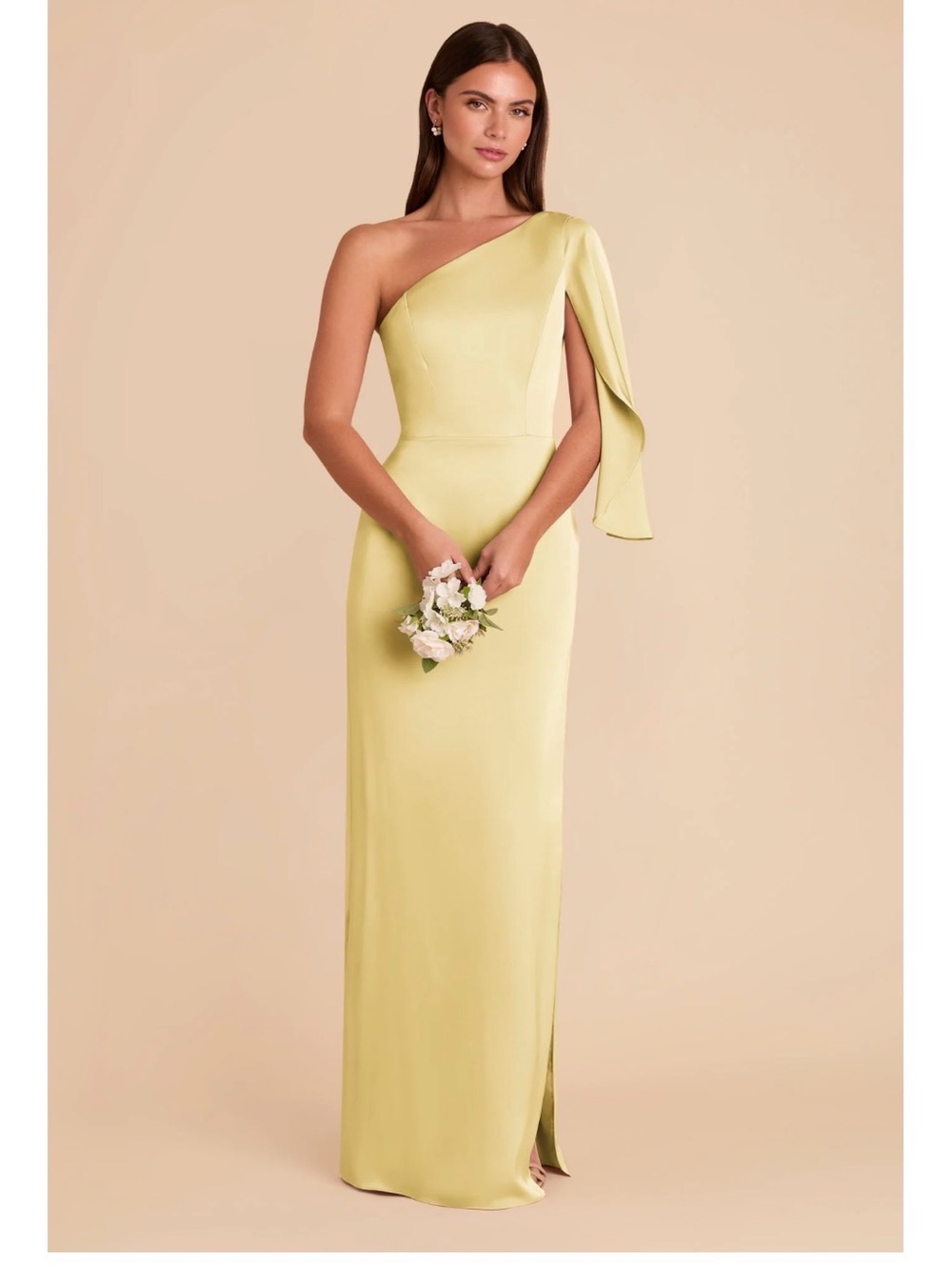 Birdy Grey One-Shoulder Lemon Green Gown